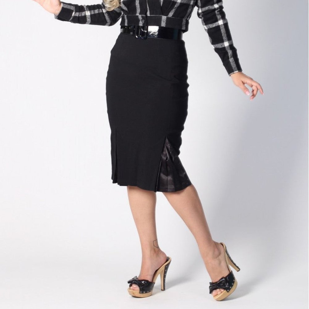 BRAND NEW High Waist Pencil Skirt w/ Kick Pleats | Tatyana Clothing